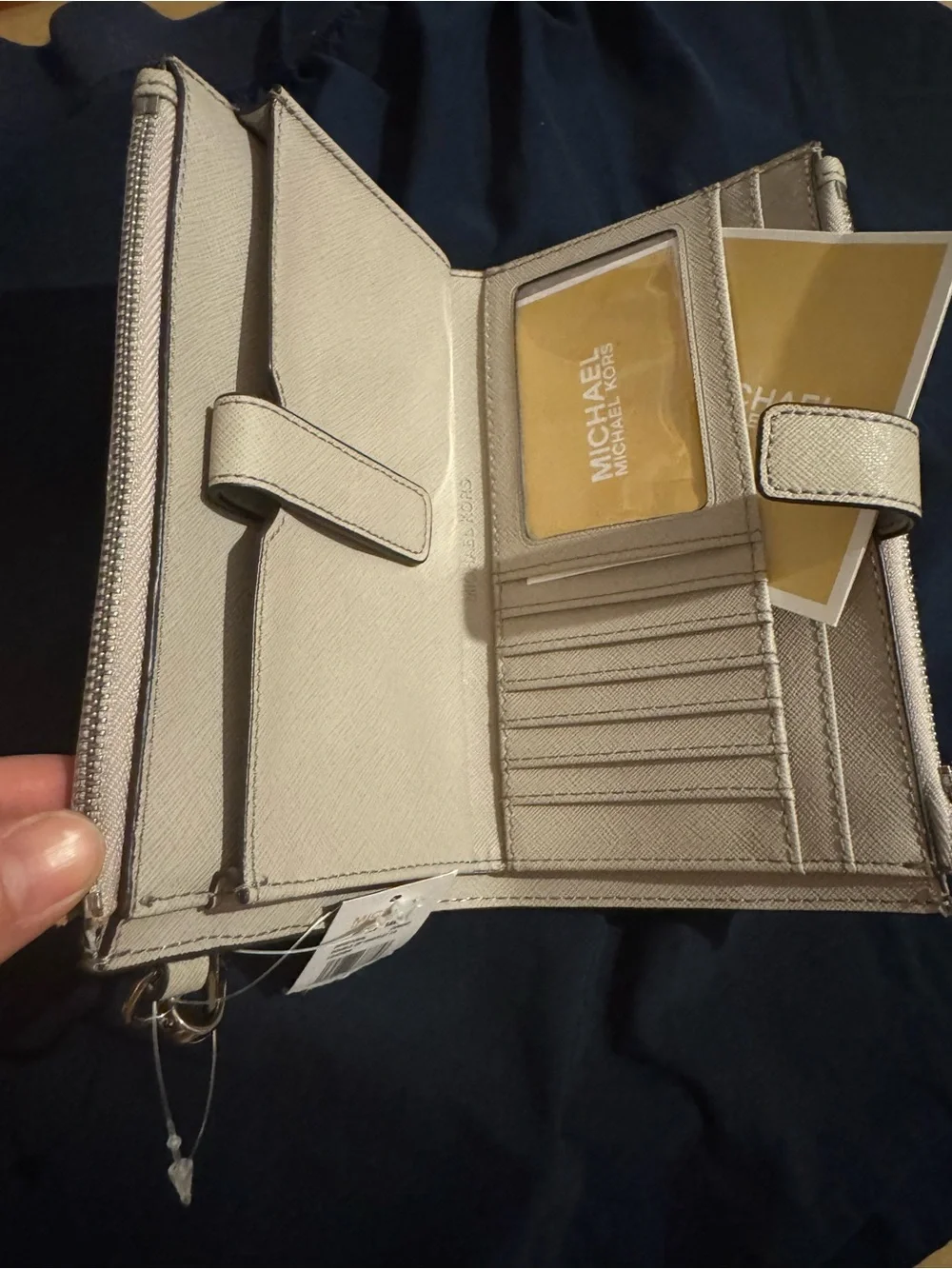 Michael Kors Neutral Beige Saffiano Wristlet Clutch